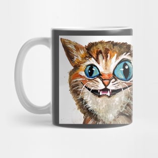 Demented crazy derpy cat acrylic Mug